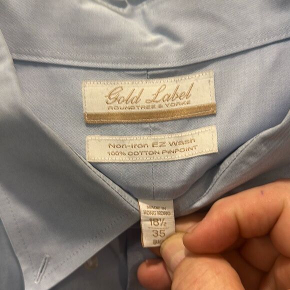 Dress Shirt Gold Label Roundtree & York. 18 1/2 - 35 - Picture 5 of 5
